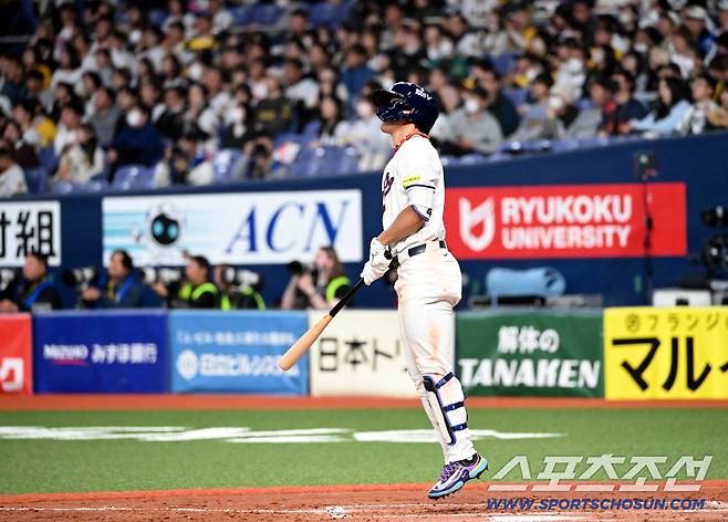 2일 일본 오사카 교세라돔에서 열린 WBC(월드베이스볼클래식) 한국 대표팀과 한신 타이거즈의 경기, 5회초 1사 한국 김도영이 동점 솔로홈런을 치고 있다. 오사카(일본)=허상욱 기자wook@sportschosun.com/2026.03.02/