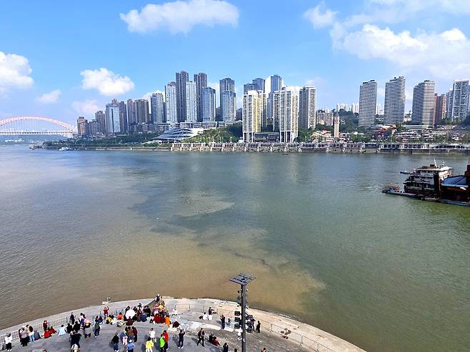 조천문 언덕에서 본 두개의 강 합수지점