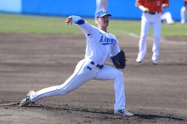 ▲ 맷 매닝은 올해 삼성의 에이스 후보로 기대를 모은 구위를 갖췄으나 정작 첫 연습경기에서 부상을 당하는 허무한 결말을 맞이했다 ⓒ삼성 라이온즈