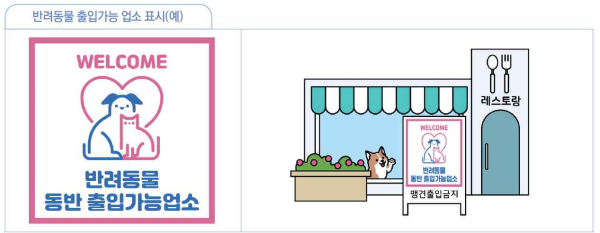 반려동물 출입가능 업소 표시(예)