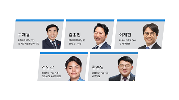 더불어민주당 서구청장 후보들 사진. [사진=아이뉴스24]