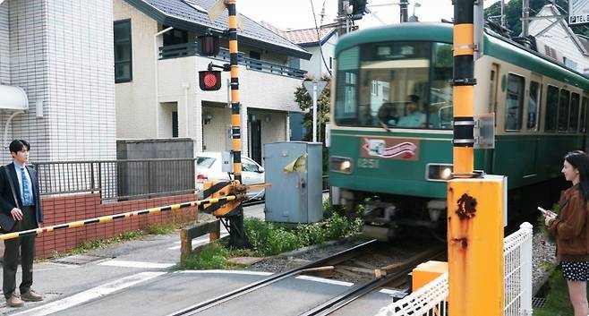 일본 가마쿠라 기차 선로