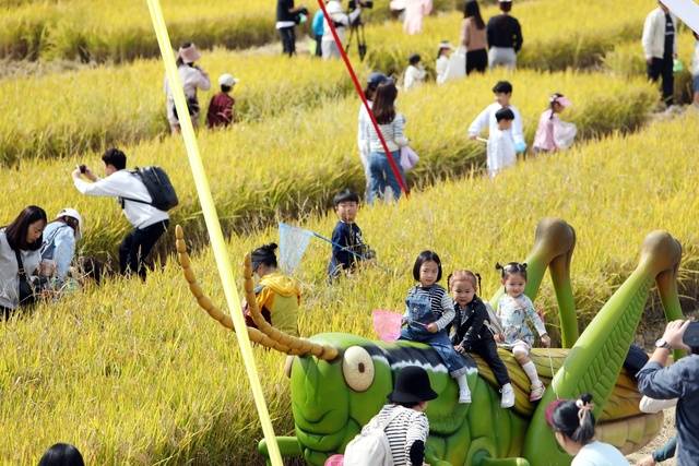 가야산 황금들녘 메뚜기축제에 참가한 어린이들 모습. 성주군 제공