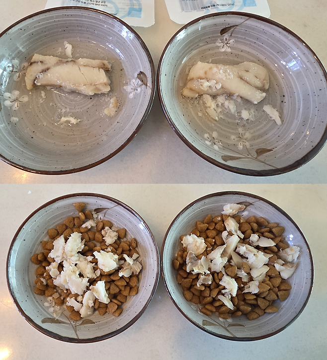 대상펫라이프의 닥터뉴토 하루통살 순살북어. 사료와 함께 급여해도 좋았다./사진=김아름 기자 armijjang@