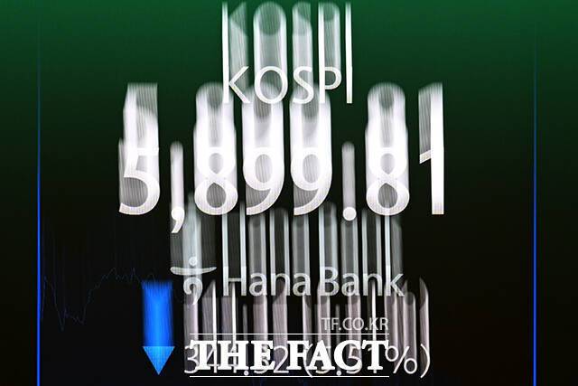 미국·이스라엘의 이란 공습으로 중동 정세가 악화되고 있는 가운데 지난 3일 오후 서울 중구 하나은행 본점 딜링룸 전광판에 지수가 표시되고 있다. /서예원 기자