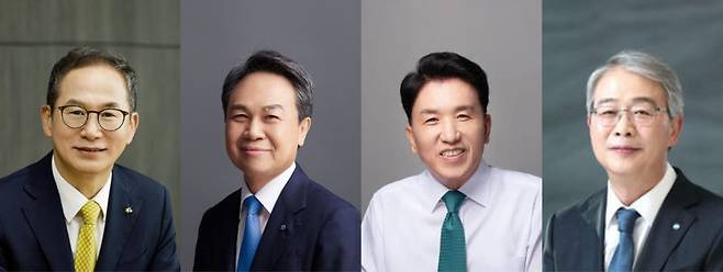 4대 금융지주 회장. 양종희 KB금융지주 회장(왼쪽부터), 진옥동 신한금융지주 회장, 함영주 하나금융지주 회장, 임종룡 우리금융지주 회장. 각사 제공