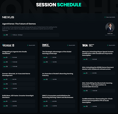 넥써쓰의 GDC 2026 파트너사 세션 프로그램.
