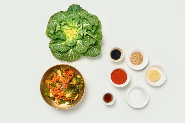 봄동과 봄동 비빔밥 재료들. 게티이미지뱅크