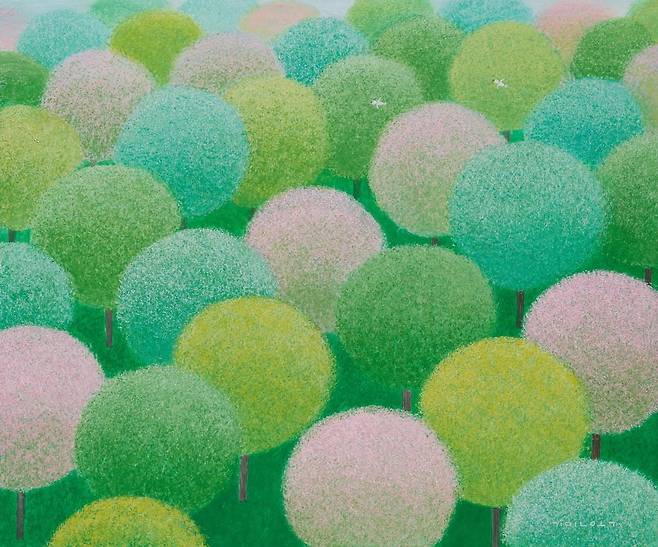 항금리 가는 길, 53x545cm, 한지에 채색, 2025. /갤러리장