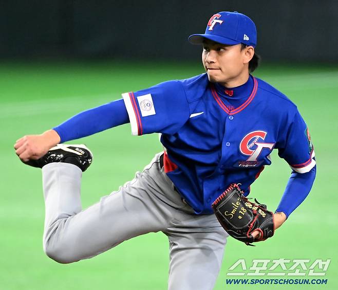 5일 일본 도쿄돔에서 열린 WBC(월드베이스볼클래식) 호주와 대만의 경기. 대만 선발투수 쉬러시가 역투하고 있다. 도쿄(일본)=허상욱 기자wook@sportschosun.com/2026.03.05/