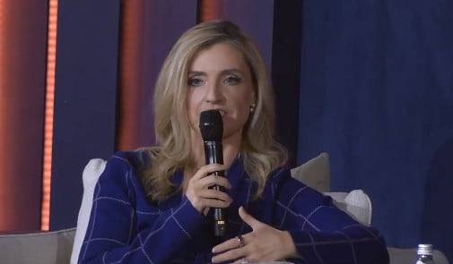 사라 로저스 국무부 공공외교 담당 차관이 3일 '앤드리슨 호로위츠(a16z)'가 주최한 행사에서 발언을 하고 있다. /a16z