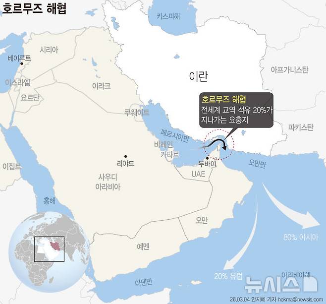 [서울=뉴시스] 미국·이스라엘과 무력 충돌 중인 이란이 4일(현지 시간) 호르무즈 해협에서 최소 10척의 선박을 향해 미사일 공격을 했다고 밝혔다.도도널드 트럼프 대통령은 소셜미디어 트루스소셜에 "필요한 경우 미 해군이 가능한 한 빨리 호르무즈 해협을 통과하는 유조선 호송을 시작할 것"이라고 밝혔다.(그래픽=안지혜 기자)  hokma@newsis.com
