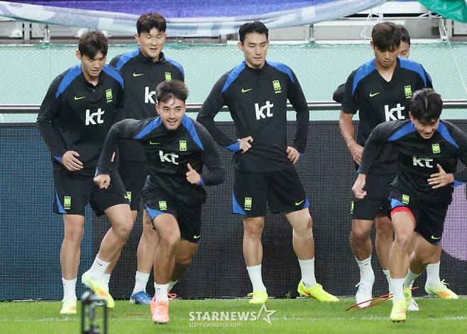 소집 훈련 중인 대한민국 축구 국가대표팀. /사진=김진경 대기자