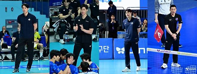 프로배구 4개 구단 감독대행. 왼쪽부터 하현용, 박철우, 고준용, 여오현   [한국배구연맹 제공. 재판매 및 DB 금지]