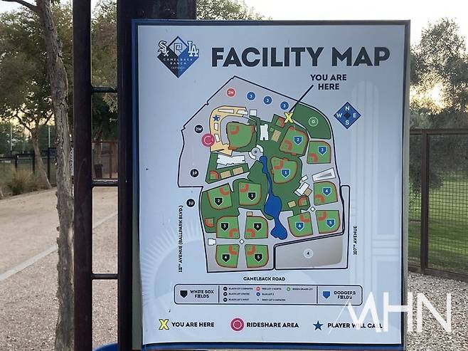 (미국 애리조나주 글렌데일에 위치한 다저스 스프링캠프 지도)