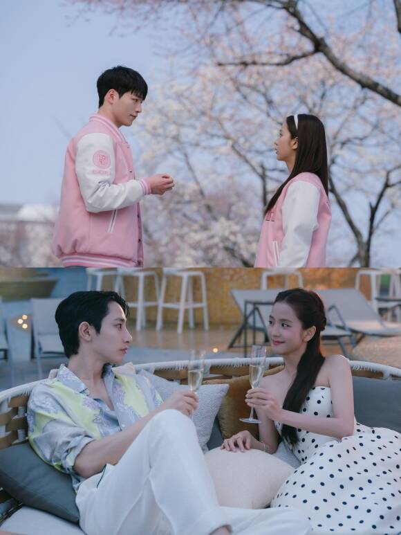 배우 지수가 넷플릭스 새 시리즈 '월간남친'에서 다양한 배우들과 호흡을 맞추며 여러 콘셉트의 상황과 데이트를 보여준다. 다만 김정식 감독이 자신한 다채로운 지수의 면모를 확인하기에는 그렇다만할 특별한 설정이 있지는 않다. /넷플릭스