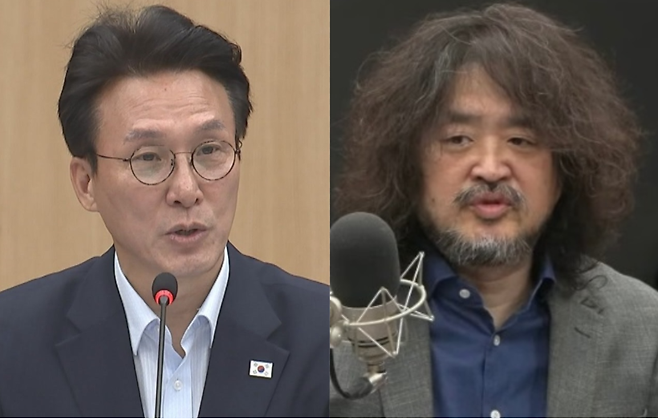 김민석(왼쪽) 국무총리와 유튜버 김어준 씨