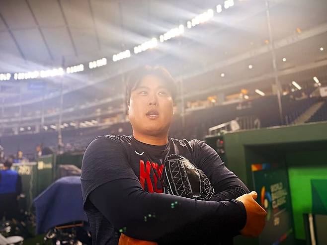 WBC가 열리는 도쿄돔에서 만난 류현진. 배영은 기자