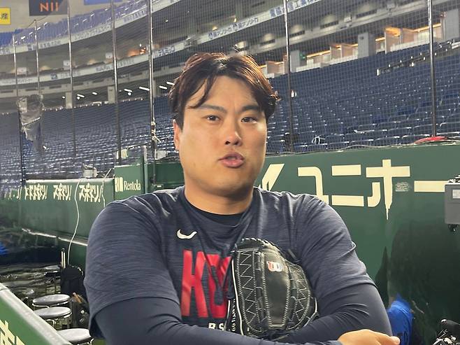 WBC가 열리는 도쿄돔에서 만난 류현진. 배영은 기자