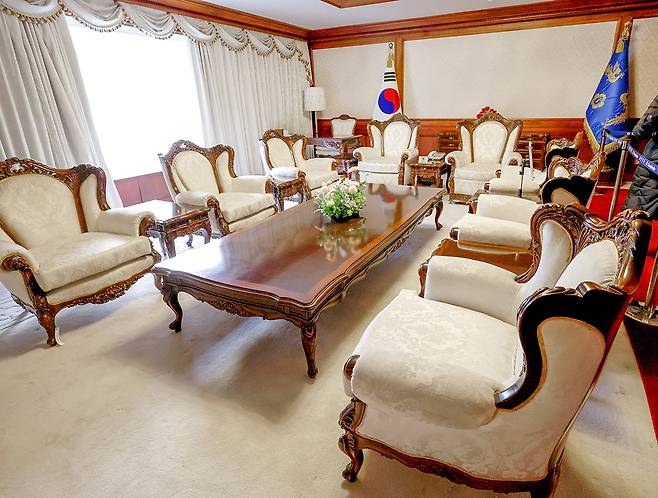 대통령별장 본관 접견실[사진/정동헌 기자]