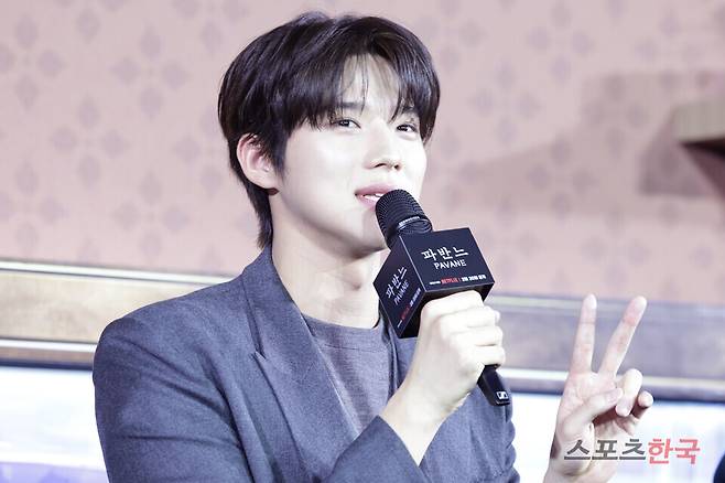 넷플릭스 영화 '파반느' 제작발표회에 참석한 배우 문상민. 2026.2.12 ⓒ이혜영 기자 lhy@hankooki.com