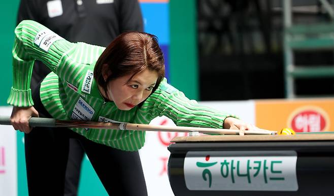 월드챔피언십 첫 경기에서 승리한 김가영. 사진=PBA