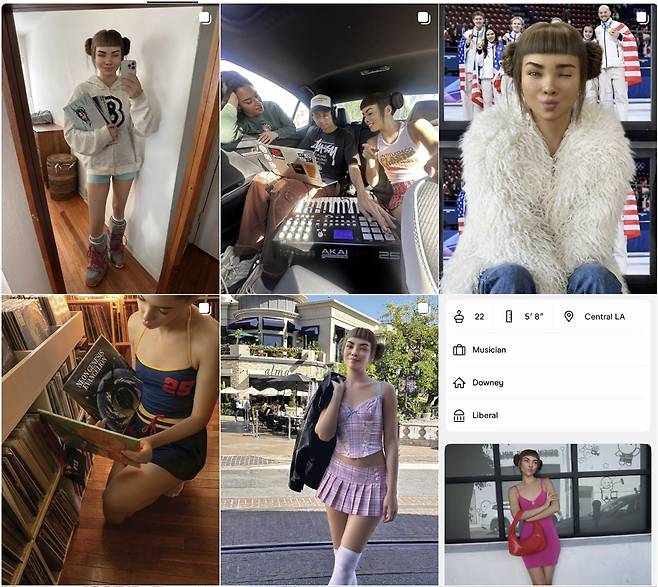 AI 인플루언서 릴 미켈라의 인스타그램 @lilmiquela 피드. 2026년 3월 기준 인스타그램 팔로워가 235만명에 달한다. 사진 릴 미켈라 인스타그램 캡처