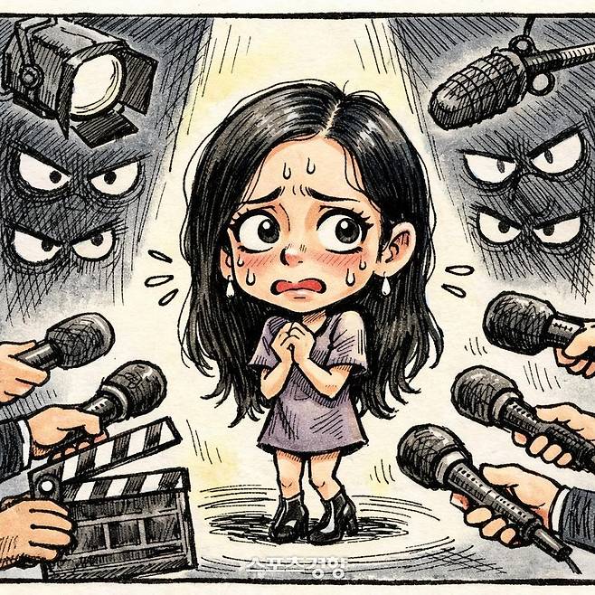 연기력 논란을 지우지 못한 블랙핑크 멤버 지수. 경향신문 AI 이미지