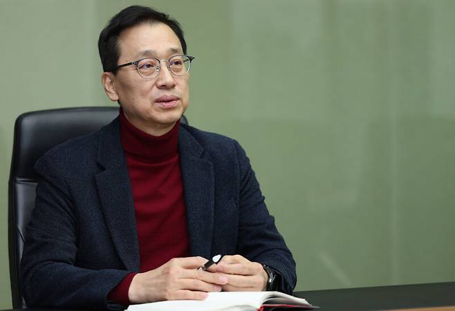 지난 6일 박재현 한미약품 대표이사가 서울 송파구 한미약품 회의실에서 한겨레와 인터뷰를 하고 있다. 류우종 선임기자 wjryu@hani.co.kr