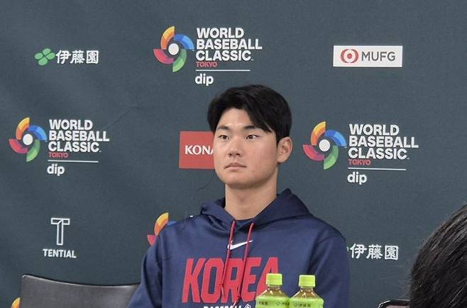[도쿄=뉴시스] 문채현 기자 = 김주원이 8일 일본 도쿄돔에서 열리는 2026 월드베이스볼클래식(WBC) 조별리그 C조 대만전을 앞두고 기자회견을 갖고 있다. 2026.03.08. dal@newsis.com *재판매 및 DB 금지