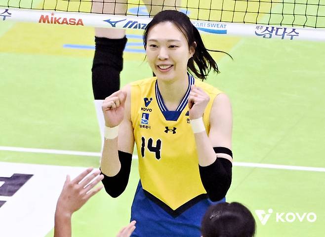 [서울=뉴시스]여자배구 현대건설 양효진. (사진=KOVO 제공)