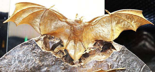 전남 함평군이 2008년 순금 162㎏ 등 28억원을 들여 조성한 황금박쥐상. 함평군