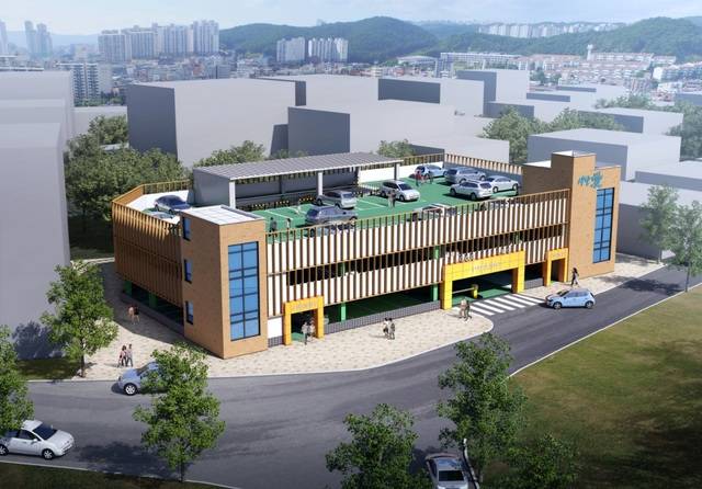 2026년 하반기 준공을 앞둔 내성지구 주차타워 조감도. 봉화군 제공