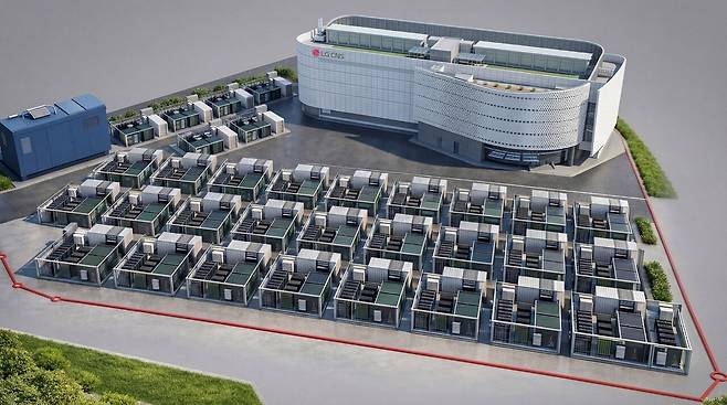 부산 글로벌 클라우드 데이터센터 부지에 구축하게 될 LG CNS AI 박스 캠퍼스 구상도. / LG CNS