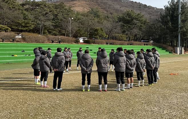 덴소컵 대비 훈련 사진. /사진=한국여자축구연맹