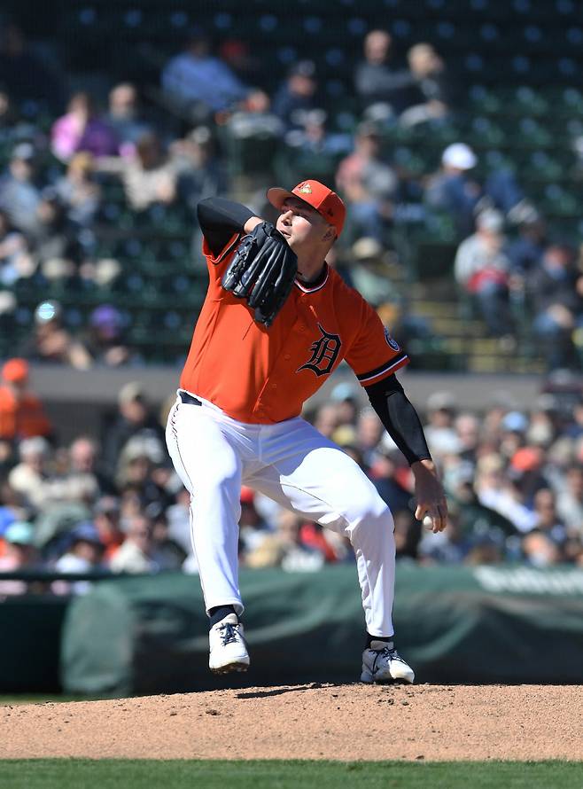 LAKELAND, FLORIDA - FEBRUARY 23: Tarik Skubal #29 of the Detroit Tigers pitches during the second inning of a spring training game against the Minnesota Twins at Publix Field at Joker Marchant Stadium on February 23, 2026 in Lakeland, Florida.   Mark Taylor/Getty Images/AFP (Photo by MARK TAYLOR / GETTY IMAGES NORTH AMERICA / Getty Images via AFP)







<저작권자(c) 연합뉴스, 무단 전재-재배포, AI 학습 및 활용 금지>