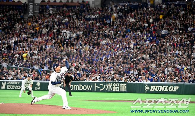 8일 일본 도쿄돔에서 열린 WBC(월드베이스볼클래식) 한국과 대만의 경기, 한국 선발투수 류현진이 역투하고 있다. 도쿄(일본)=허상욱 기자wook@sportschosun.com/2026.03.08/