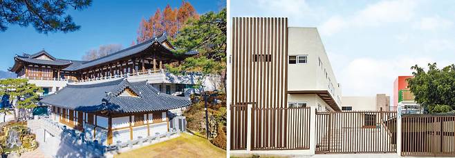 하나님의 교회 엘로힘기념관(과천)(왼쪽). 멕시코 케레타로 하나님의 교회.&nbsp;