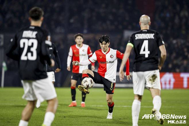 페예노르트에서 활약 중인 한국 축구 대표팀 미드필더 황인범. 사진=AFPBBNews=News1