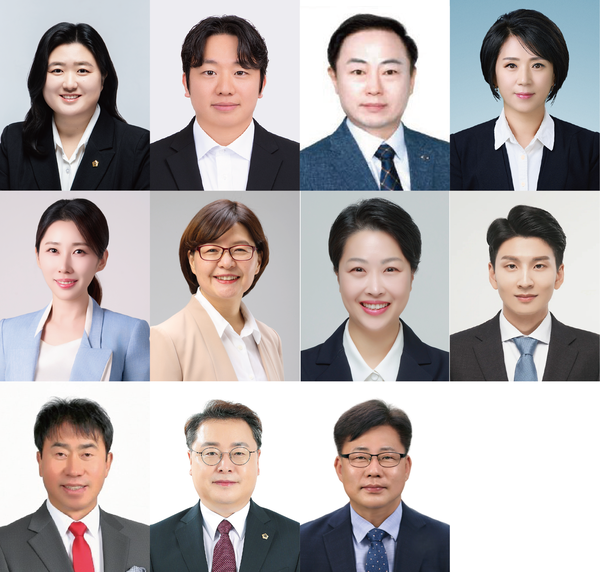 중원구 지역 예비후보들. 맨 위쪽 왼쪽부터 윤혜선·김병진·조우현·최옥희, 두번째줄 왼쪽부터 박민영·신옥희·임혜정·김윤환, 세번째줄 왼쪽부터 박억환·황금석·선창선(이상 무순). /선관위 제공