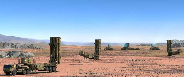 L-SAM 발사대와 L-SAM 다기능 레이다가 배치된 모습[사진=한화에어로스페이스]