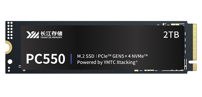 중국&nbsp;양쯔메모리테크놀로지(YMTC)가 출시한&nbsp;PCIe(PCI 익스프레스) 5.0 기반 M.2&nbsp;휘발성 메모리 익스프레스(NVMe)&nbsp;소비자용 SSD
