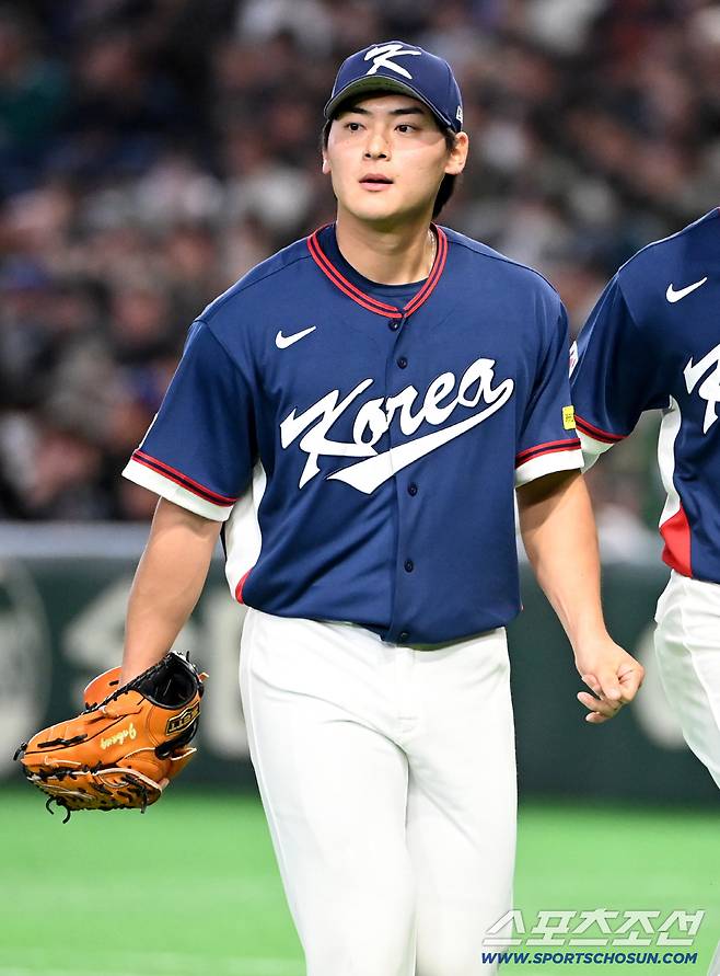 9일 일본 도쿄돔에서 열린 WBC(월드베이스볼클래식) 한국과 호주의 경기, 조병현이 투구를 마친 뒤 더그아웃으로 향하고 있다. 도쿄(일본)=허상욱 기자wook@sportschosun.com/2026.03.09/