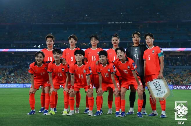 8일 스타디움 오스트레일리아에서 열린 호주와의 2026 AFC 아시안컵 조별리그 3차전에 나선 한국의 베스트11. 사진=대한축구협회
