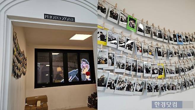 10일 서울 성동구 성수동에 위치한 액상 전자담배 가게에 포토존이 설치되어 있다. 오른쪽은 포토존에서 외국인관광객들이 기념 사진을 찍은 모습. /사진=박수빈 기자