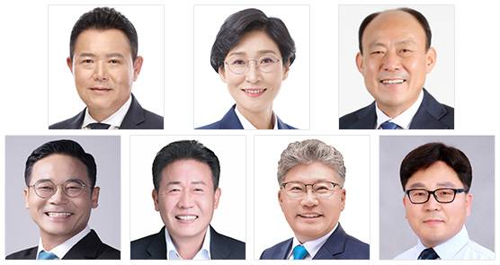 [6·3지방선거 현장을 가다-전남 영광군수]사진은 왼쪽부터 김한균, 김혜영, 이동권, 이석하, 장기소, 장세일, 정원식.(가나다 順)