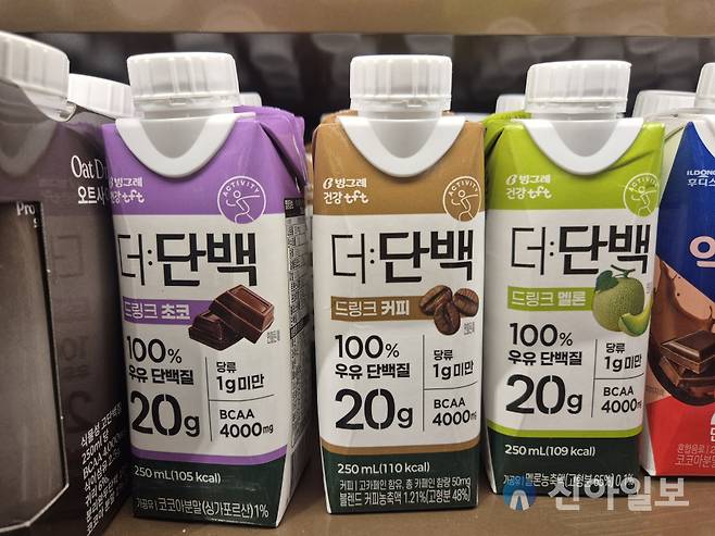 서울 한 대형마트에서 판매 중인 더단백 제품. [사진=신현숙 기자]