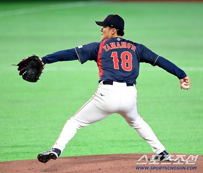 6일 일본 도쿄돔에서 열린 WBC(월드베이스볼클래식) 일본과 대만의 경기. 일본 선발투수 야마모토 요시노부가 역투하고 있다. 도쿄(일본)=허상욱 기자wook@sportschosun.com/2026.03.06/