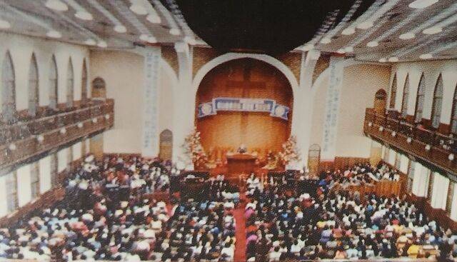 1986년 12월 대구서문교회 전도주일 모습. 당시 2만33명이 출석했다.