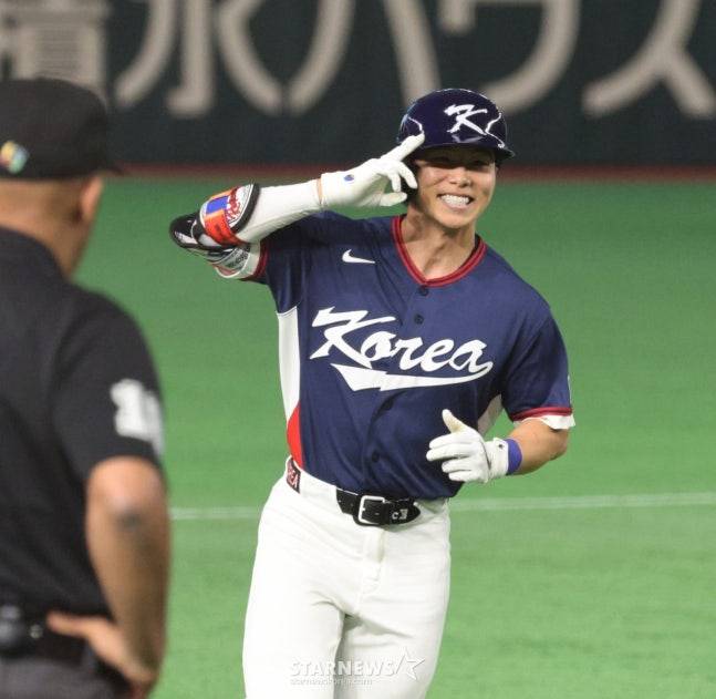 지난 7일 한일전에서 홈런을 친 김혜성. /사진=강영조 선임기자